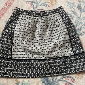 J. Crew Black and White Textured Circle Skirt